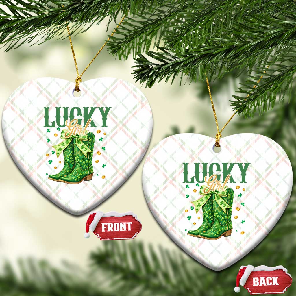 Cowboy St Patrick's Day Ceramic Ornament Lucky Girl Boots TS14 Print Your Wear