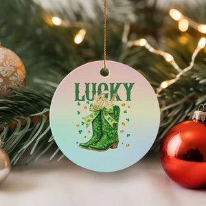 Cowboy St Patrick's Day Ceramic Ornament Lucky Girl Boots TS14 1pc Pastel Print Your Wear