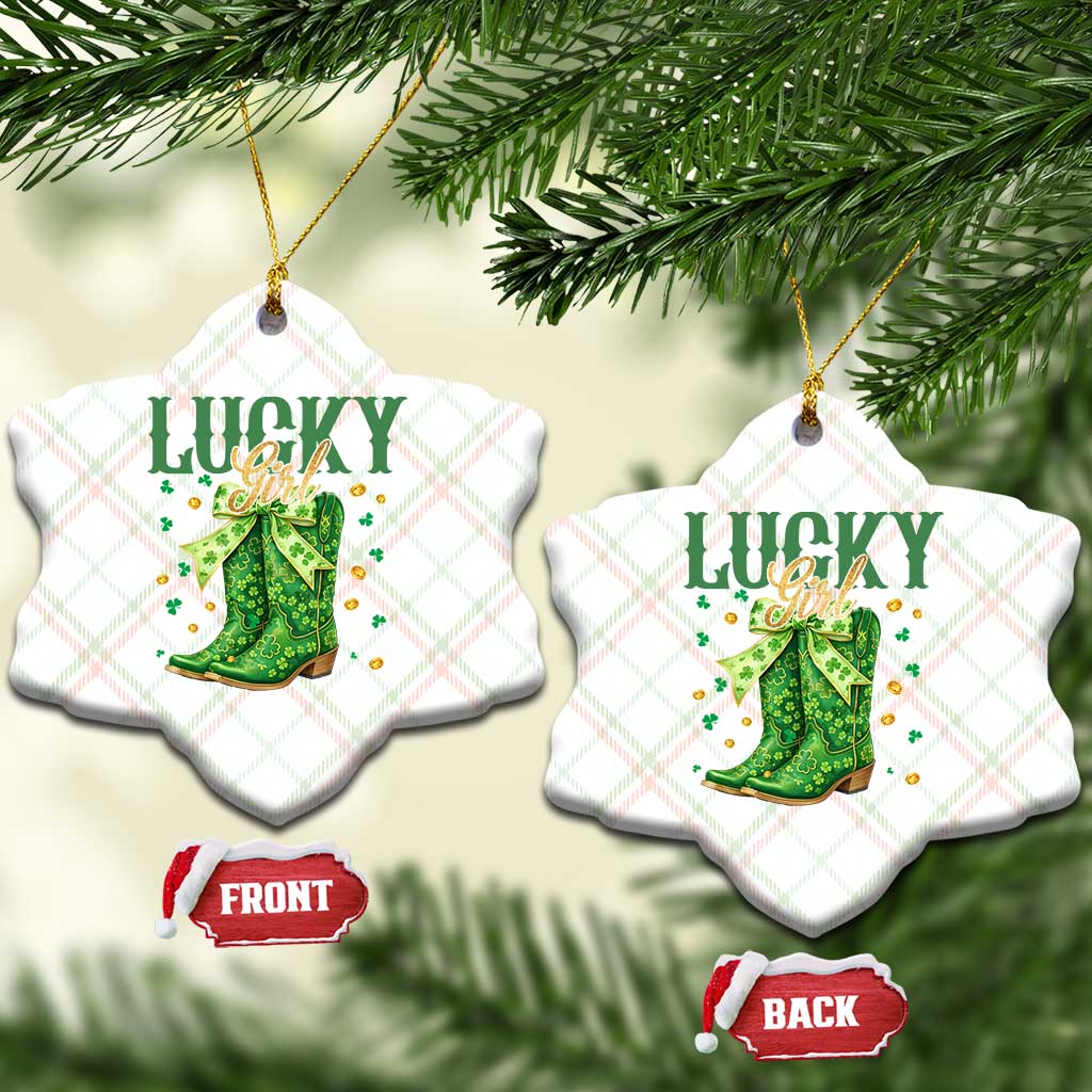 Cowboy St Patrick's Day Ceramic Ornament Lucky Girl Boots TS14 Print Your Wear
