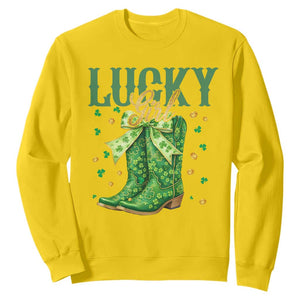 Cowboy St Patrick's Day Sweatshirt Lucky Girl Boots TS14 Daisy Print Your Wear
