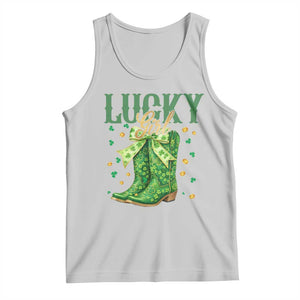 Cowboy St Patrick's Day Tank Top Lucky Girl Boots TS14 Ash Print Your Wear