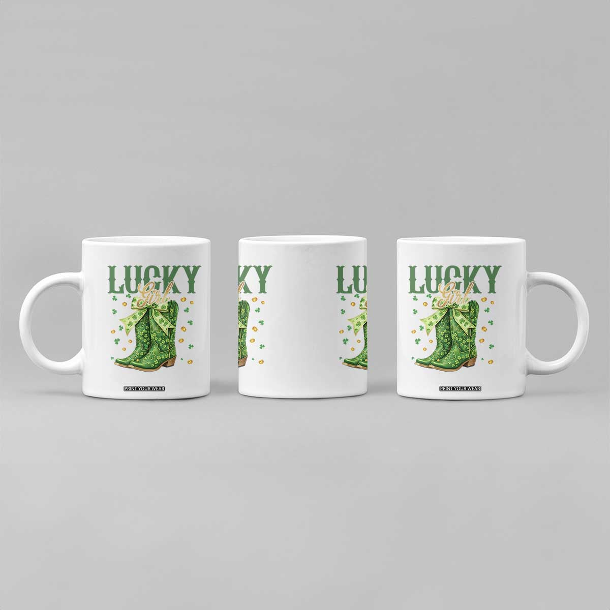 Cowboy St Patrick's Day Coffee Mug Lucky Girl Boots TS14 Print Your Wear