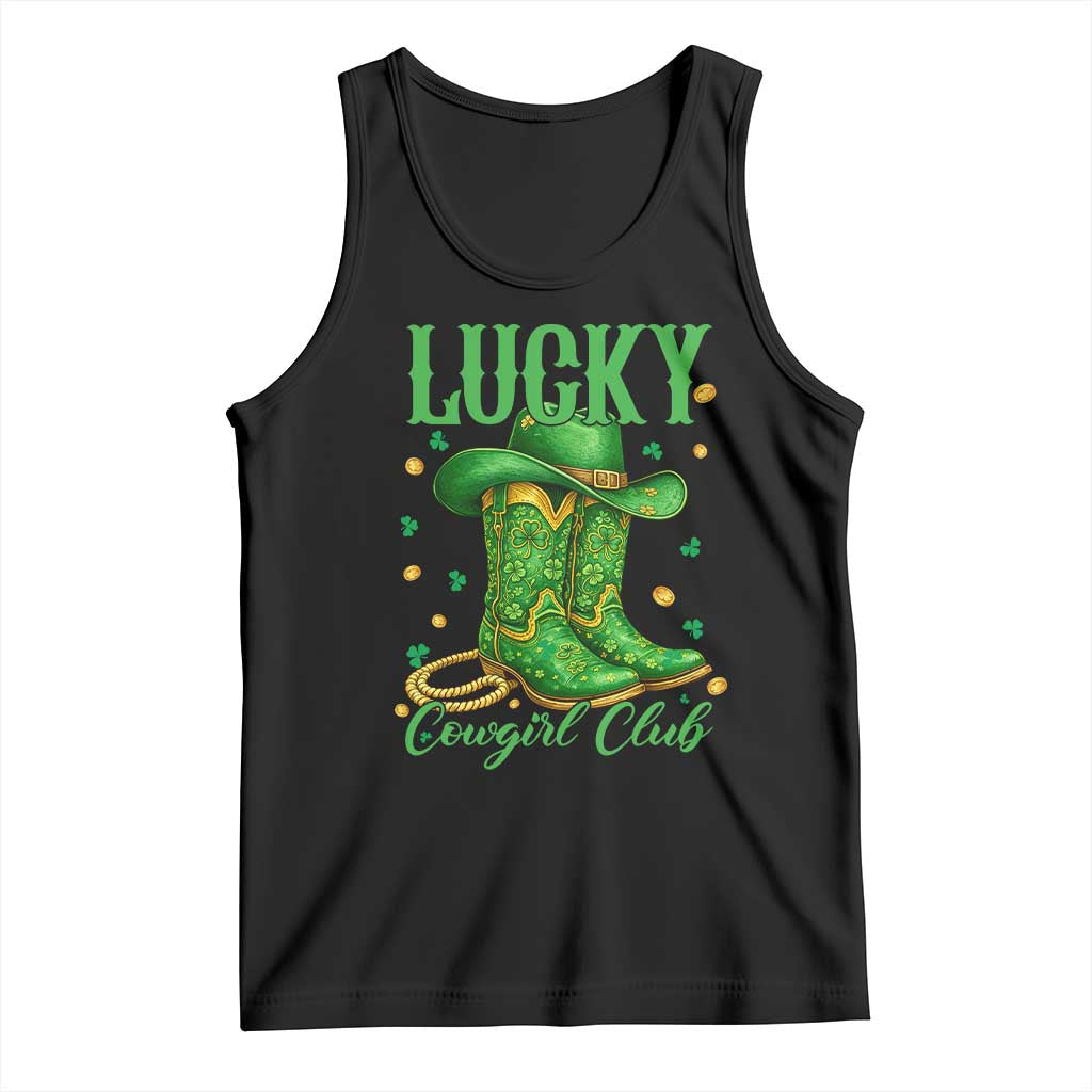 Lucky Cowgirl Club Tank Top Western Irish Cowboy St Patrick Day TS14 Black Print Your Wear
