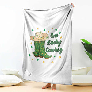 One Lucky Cowboy Throw Blanket Western Irish Cowboy St Patrick Day TS14 Print Your Wear