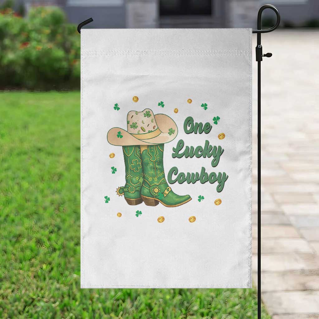 One Lucky Cowboy Garden Flag Western Irish Cowboy St Patrick Day TS14 Print Your Wear