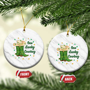 One Lucky Cowboy Ceramic Ornament Western Irish Cowboy St Patrick Day TS14 1pc White Marble Print Your Wear