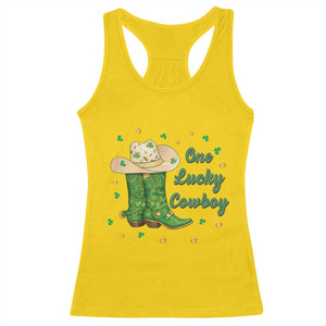 One Lucky Cowboy Racerback Tank Top Western Irish Cowboy St Patrick Day TS14 Daisy Print Your Wear