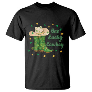 One Lucky Cowboy T Shirt - Western Irish Cowboy - St Patrick Day TS14 Black Print Your Wear