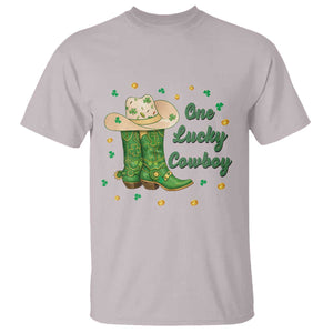One Lucky Cowboy T Shirt - Western Irish Cowboy - St Patrick Day TS14 Ice Gray Print Your Wear