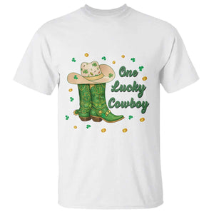 One Lucky Cowboy T Shirt - Western Irish Cowboy - St Patrick Day TS14 White Print Your Wear