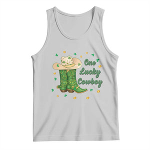 One Lucky Cowboy Tank Top Western Irish Cowboy St Patrick Day TS14 Ash Print Your Wear