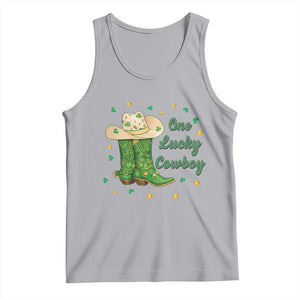 One Lucky Cowboy Tank Top Western Irish Cowboy St Patrick Day TS14 Athletic Heather Print Your Wear