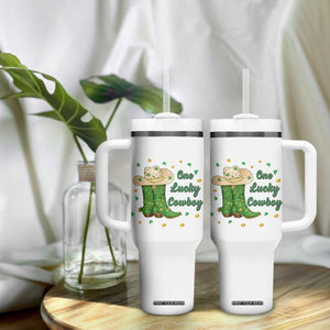 One Lucky Cowboy Tumbler With Handle Western Irish Cowboy St Patrick Day TS14 Print Your Wear