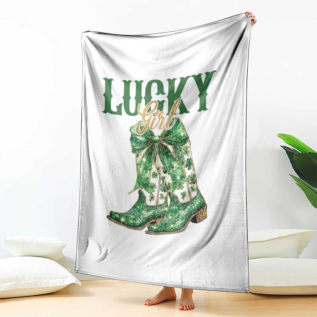 Lucky Cowgirl Throw Blanket Western Irish Cowboy St Patrick Day TS14 Print Your Wear
