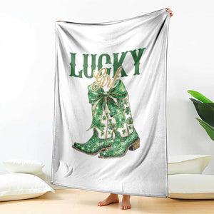 Lucky Cowgirl Throw Blanket Western Irish Cowboy St Patrick Day TS14 Print Your Wear