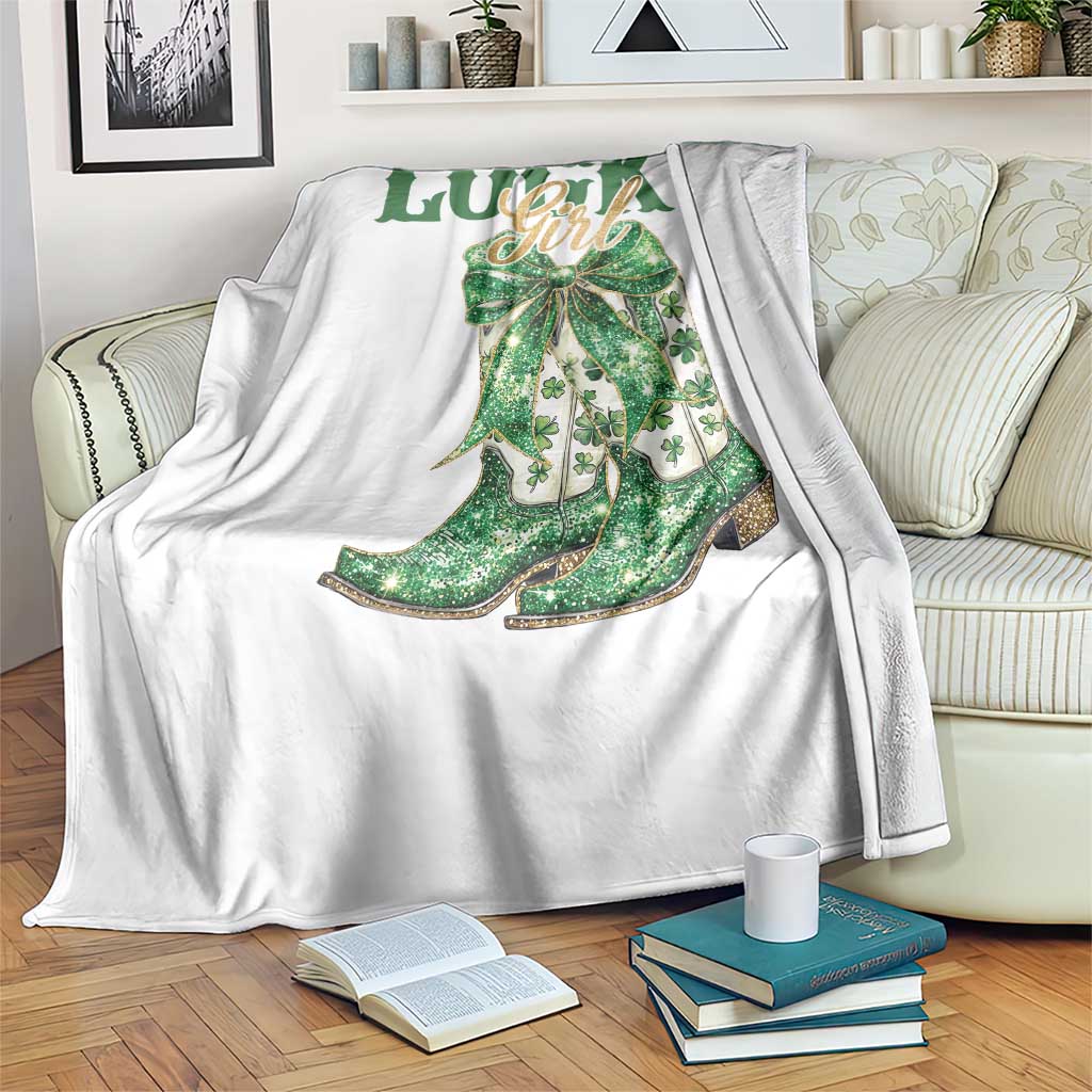 Lucky Cowgirl Throw Blanket Western Irish Cowboy St Patrick Day TS14 Print Your Wear