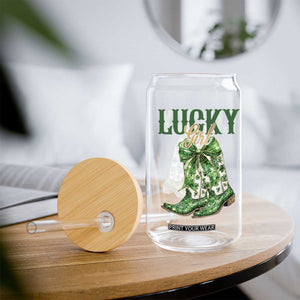 Lucky Cowgirl Glass Can Western Irish Cowboy St Patrick Day TS14 Print Your Wear
