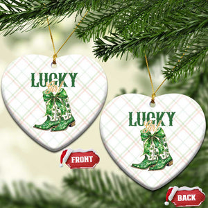 Lucky Cowgirl Ceramic Ornament Western Irish Cowboy St Patrick Day TS14 Print Your Wear
