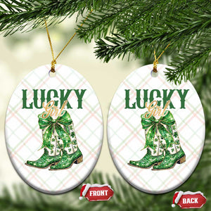 Lucky Cowgirl Ceramic Ornament Western Irish Cowboy St Patrick Day TS14 Print Your Wear
