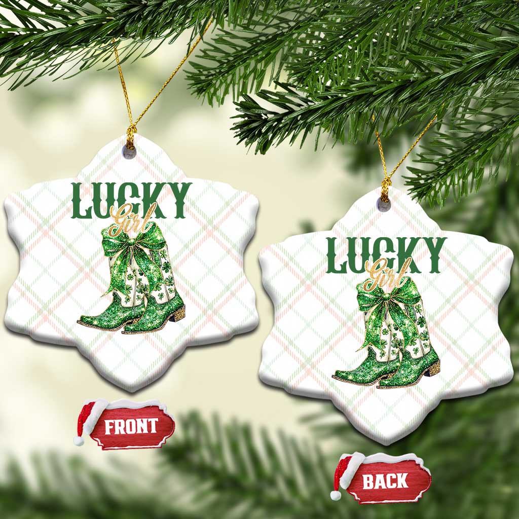 Lucky Cowgirl Ceramic Ornament Western Irish Cowboy St Patrick Day TS14 Print Your Wear
