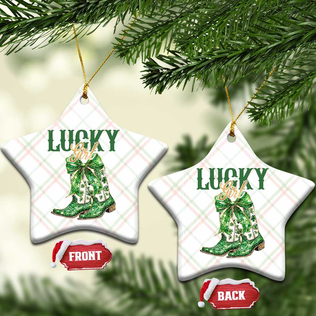 Lucky Cowgirl Ceramic Ornament Western Irish Cowboy St Patrick Day TS14 Print Your Wear