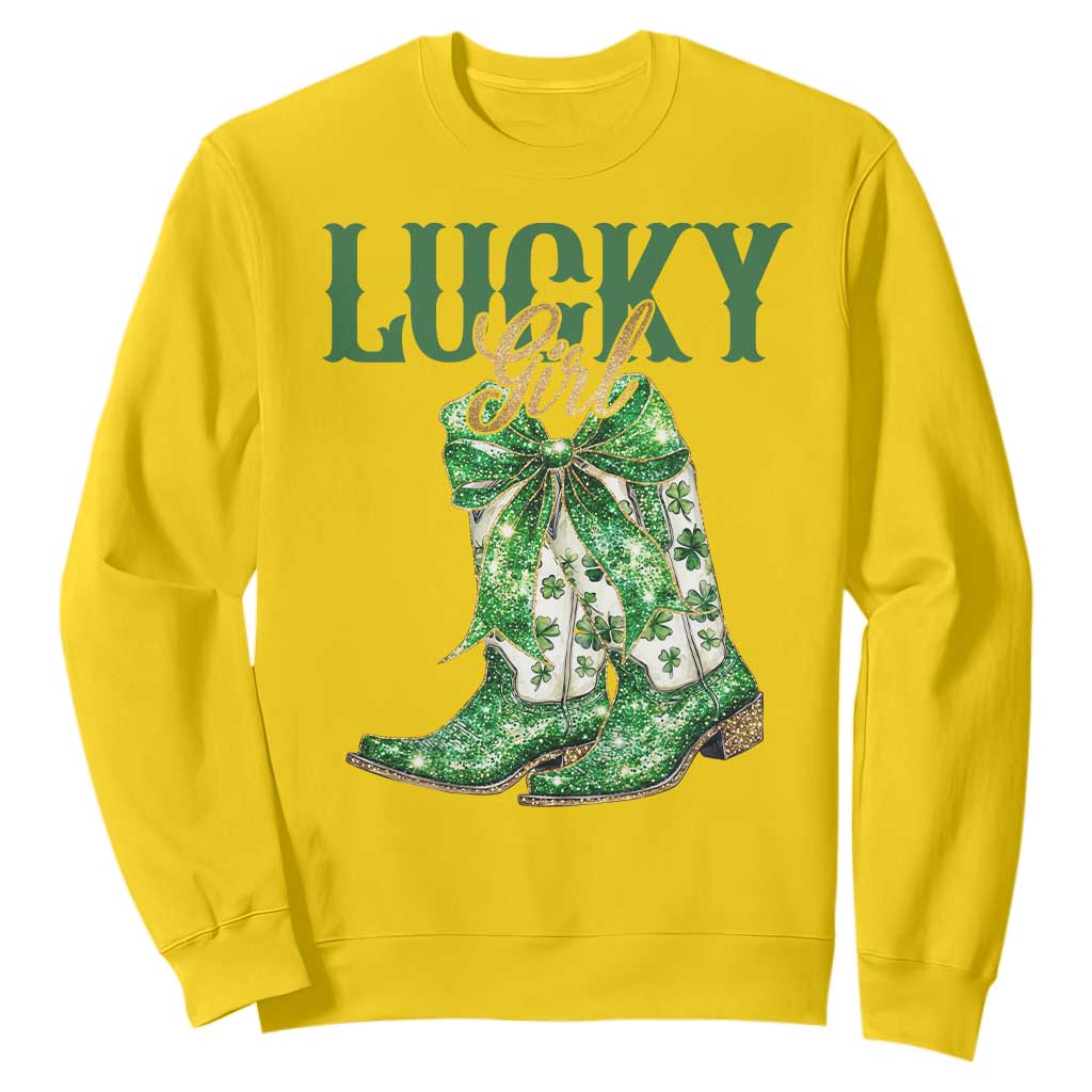 Lucky Cowgirl Sweatshirt Western Irish Cowboy St Patrick Day TS14 Daisy Print Your Wear