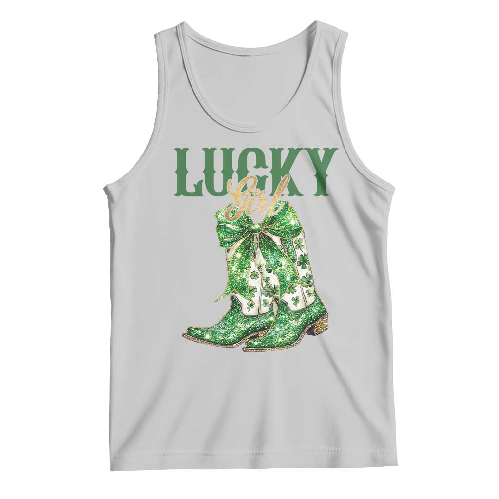 Lucky Cowgirl Tank Top Western Irish Cowboy St Patrick Day TS14 Ash Print Your Wear