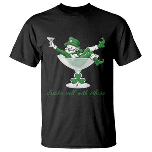 Drink Well With Others T Shirt Funny Leprechaun Drinking Green Beer Shamrock TS14 Black Print Your Wear