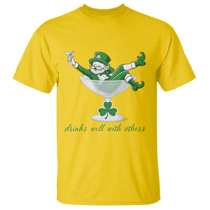 Drink Well With Others T Shirt Funny Leprechaun Drinking Green Beer Shamrock TS14 Daisy Print Your Wear