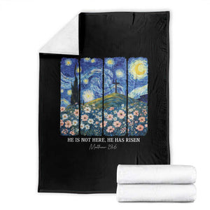 He is Risen Throw Blanket Christian Easter Starry Night Van Gogh TS14 Black Print Your Wear