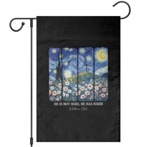 He is Risen Garden Flag Christian Easter Starry Night Van Gogh TS14 Black Print Your Wear