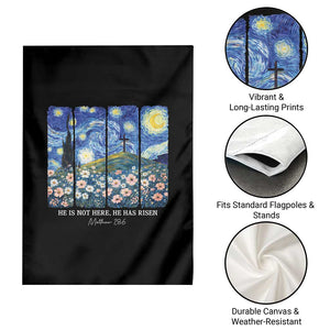 He is Risen Garden Flag Christian Easter Starry Night Van Gogh TS14 Print Your Wear