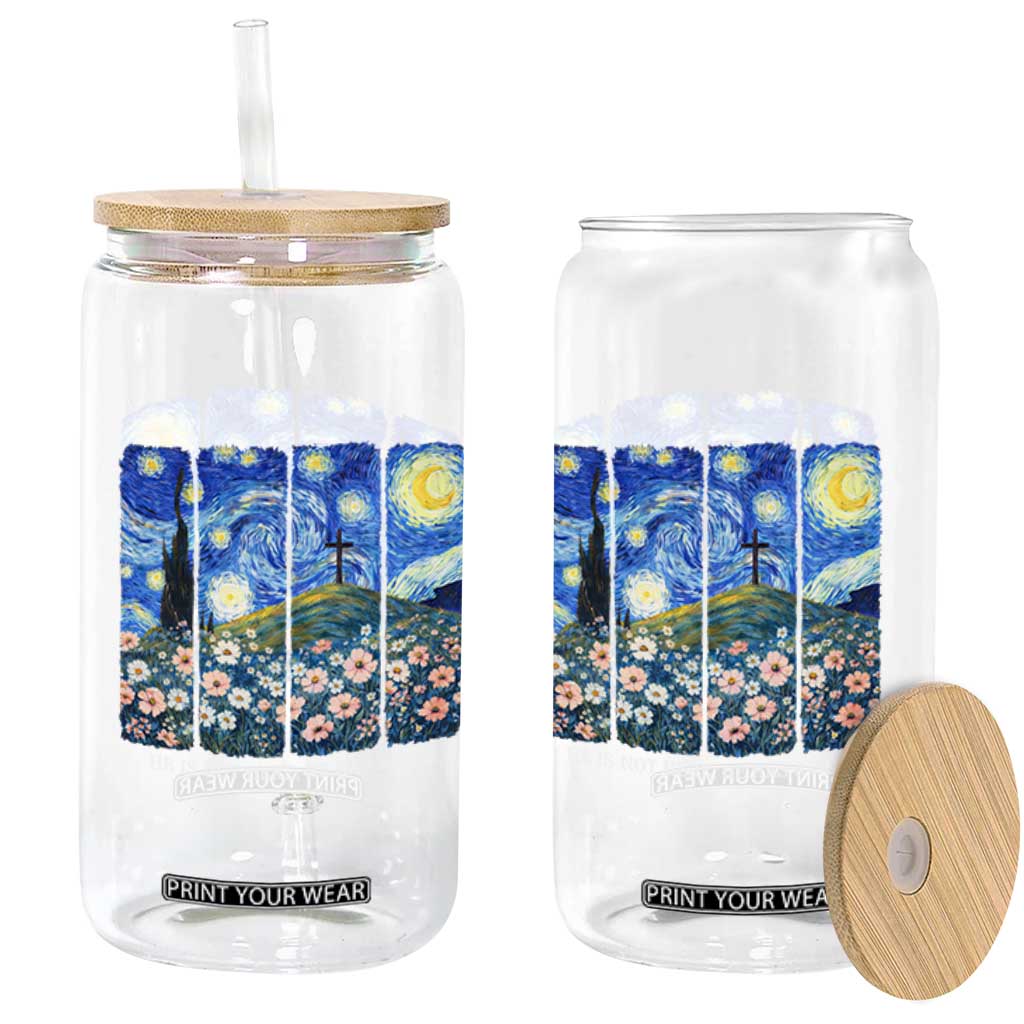 He is Risen Glass Can Christian Easter Starry Night Van Gogh TS14 Print Your Wear