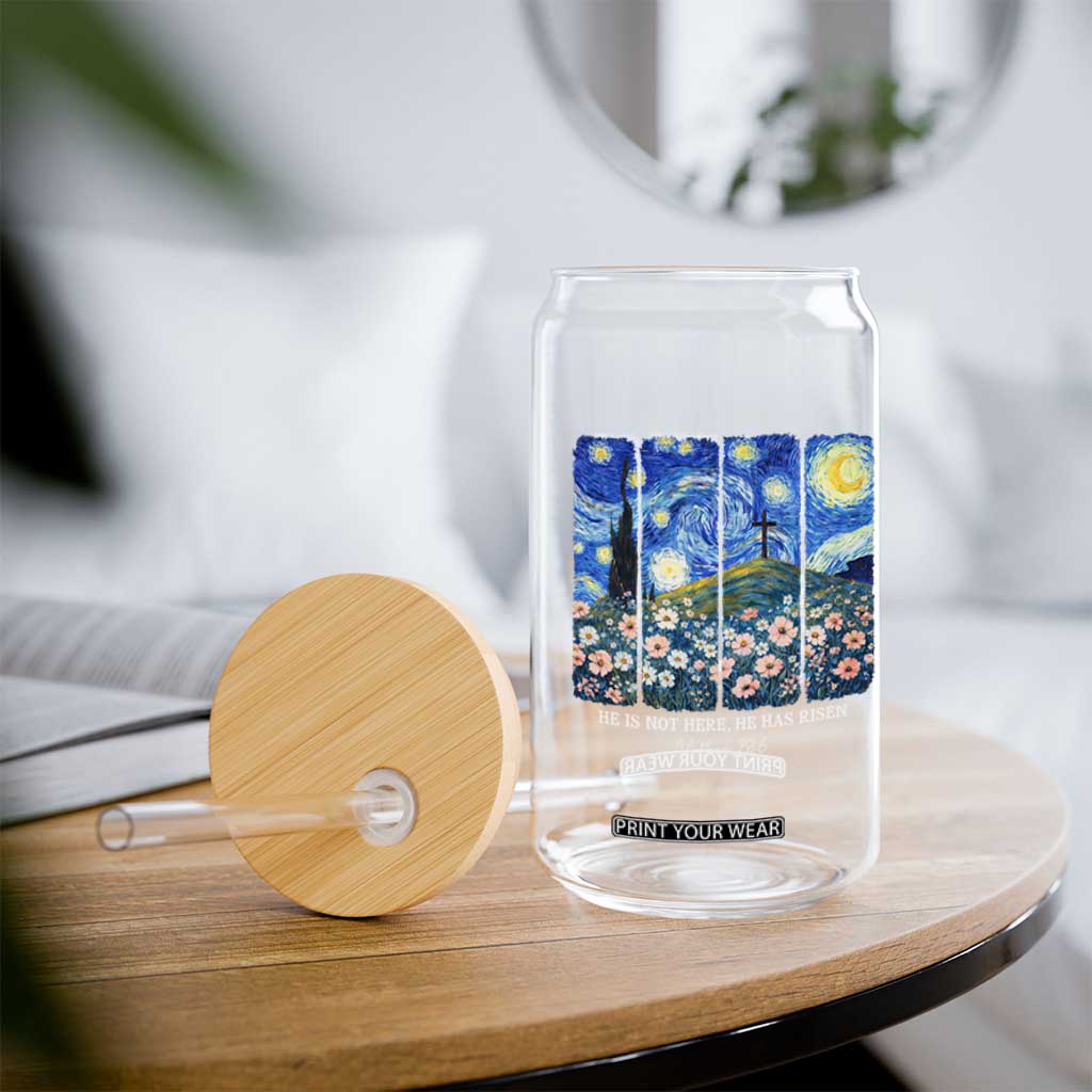 He is Risen Glass Can Christian Easter Starry Night Van Gogh TS14 Print Your Wear