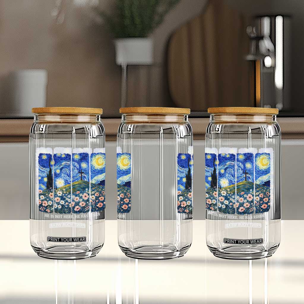 He is Risen Glass Can Christian Easter Starry Night Van Gogh TS14 Print Your Wear