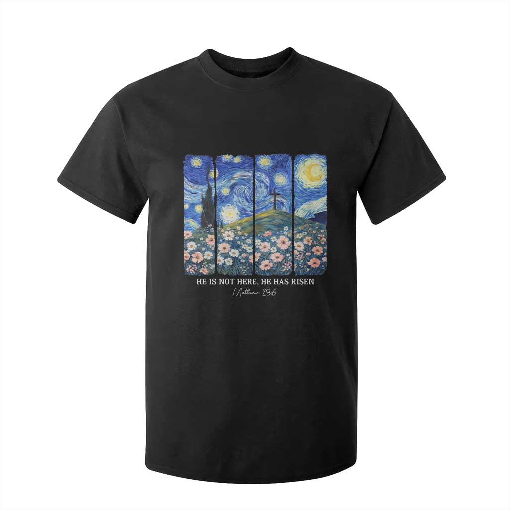 He is Risen T Shirt For Kid Christian Easter Starry Night Van Gogh TS14 Black Print Your Wear