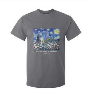 He is Risen T Shirt For Kid Christian Easter Starry Night Van Gogh TS14 Charcoal Print Your Wear
