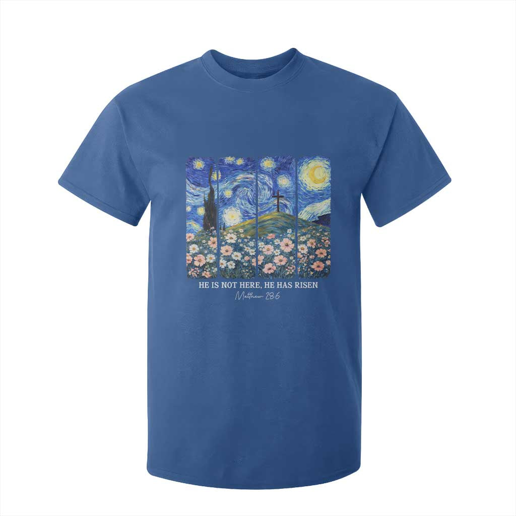 He is Risen T Shirt For Kid Christian Easter Starry Night Van Gogh TS14 Royal Blue Print Your Wear