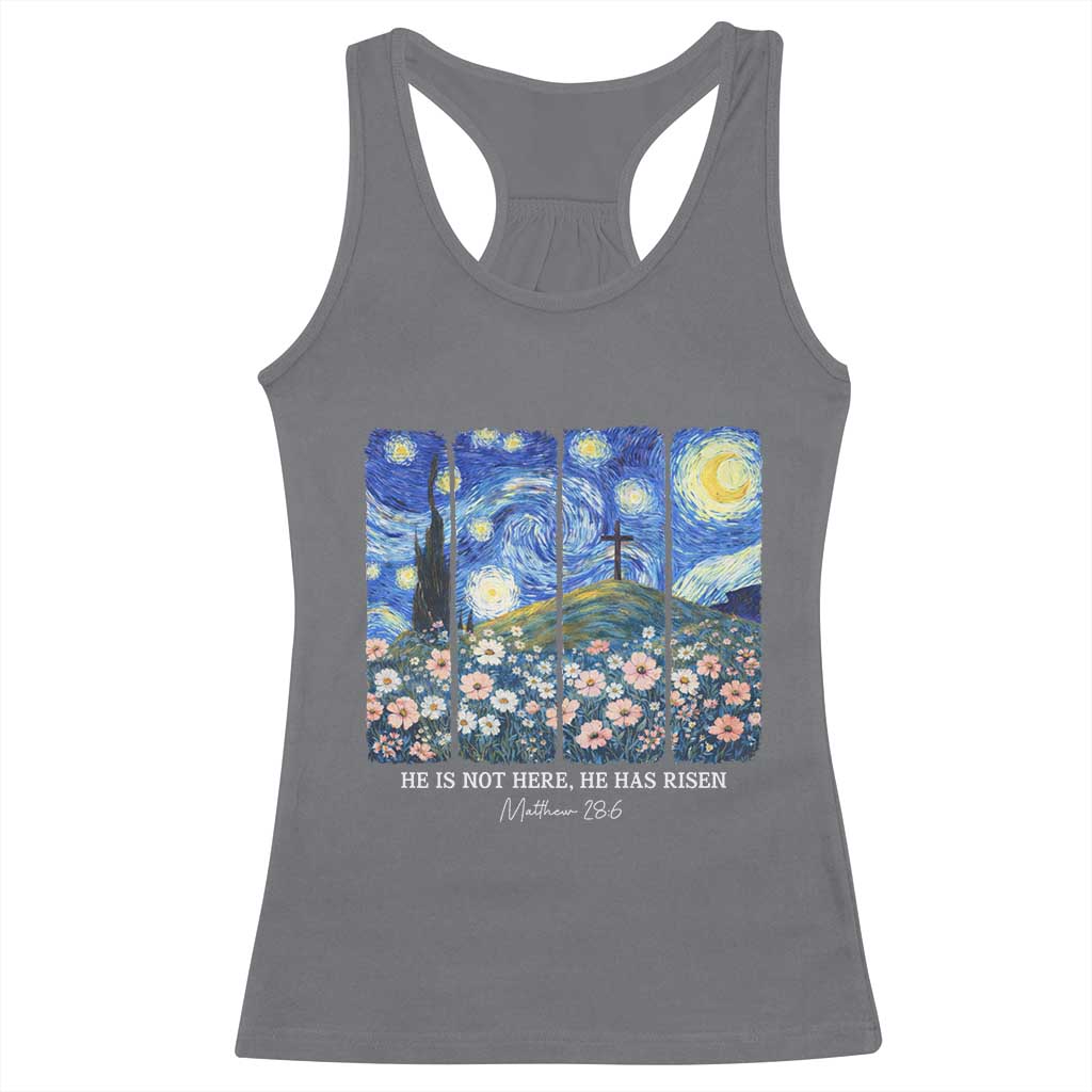He is Risen Racerback Tank Top Christian Easter Starry Night Van Gogh TS14 Charcoal Print Your Wear
