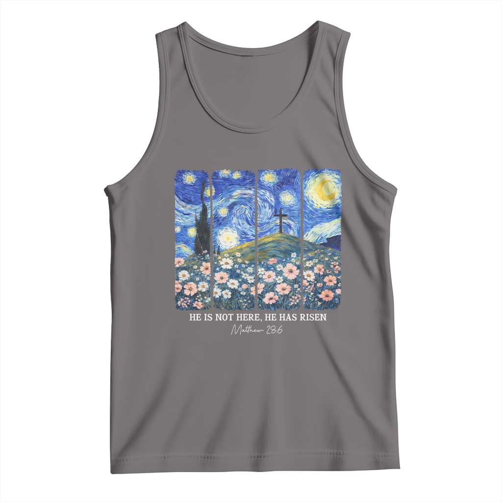 He is Risen Tank Top Christian Easter Starry Night Van Gogh TS14 Deep Heather Print Your Wear