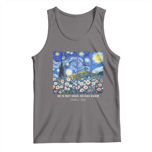 He is Risen Tank Top Christian Easter Starry Night Van Gogh TS14 Deep Heather Print Your Wear