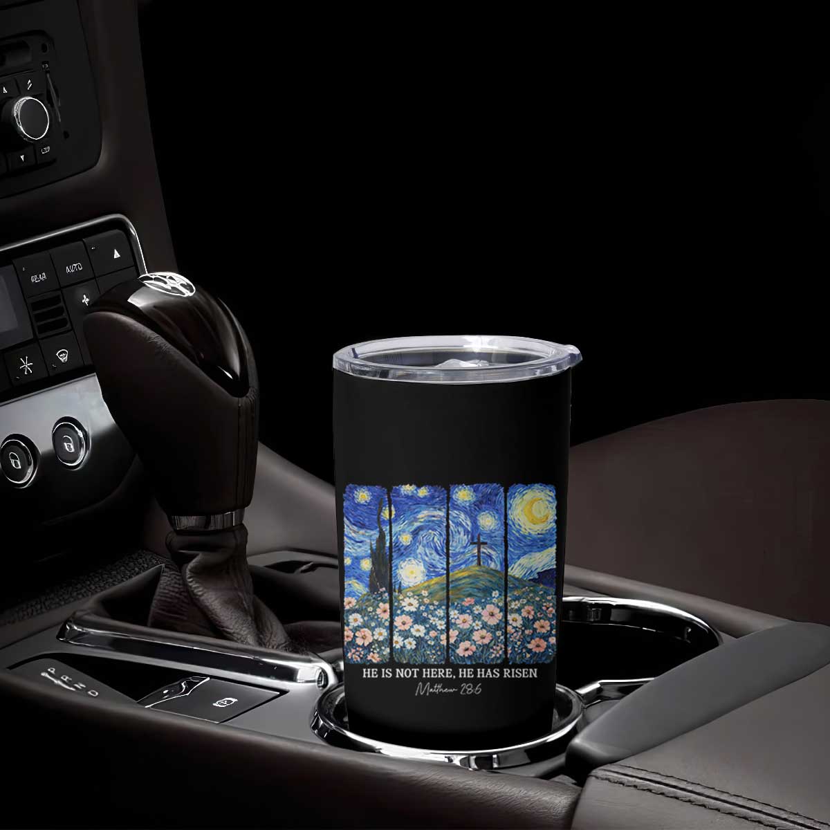 He is Risen Tumbler Cup Christian Easter Starry Night Van Gogh TS14 Print Your Wear