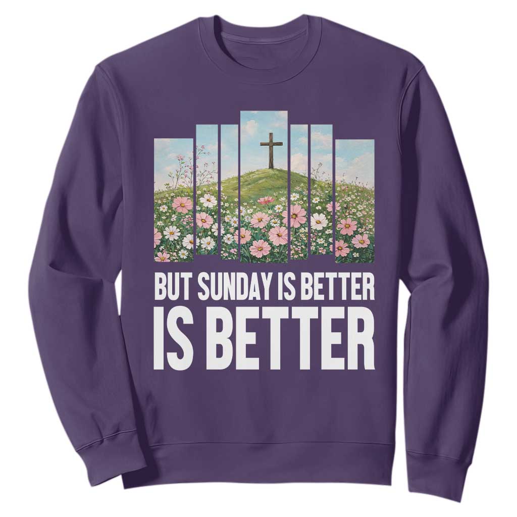 Friday is Good Sunday is Better Sweatshirt Christian Easter TS14 Purple Print Your Wear