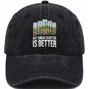 Friday is Good Sunday is Better Washed Cotton Baseball Cap Christian Easter TS14 Washed Cap Universal Fit Black Print Your Wear