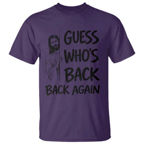 Funny Easter Jesus T Shirt Guess Who's Back Back Again TS14 Purple Print Your Wear
