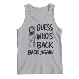 Funny Easter Jesus Tank Top Guess Who's Back Back Again TS14 Athletic Heather Print Your Wear