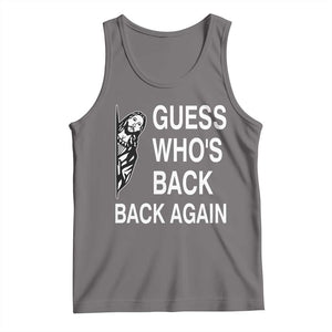 Guess Who's Back Back Again Tank Top Funny Easter Jesus Meme TS14 Deep Heather Print Your Wear