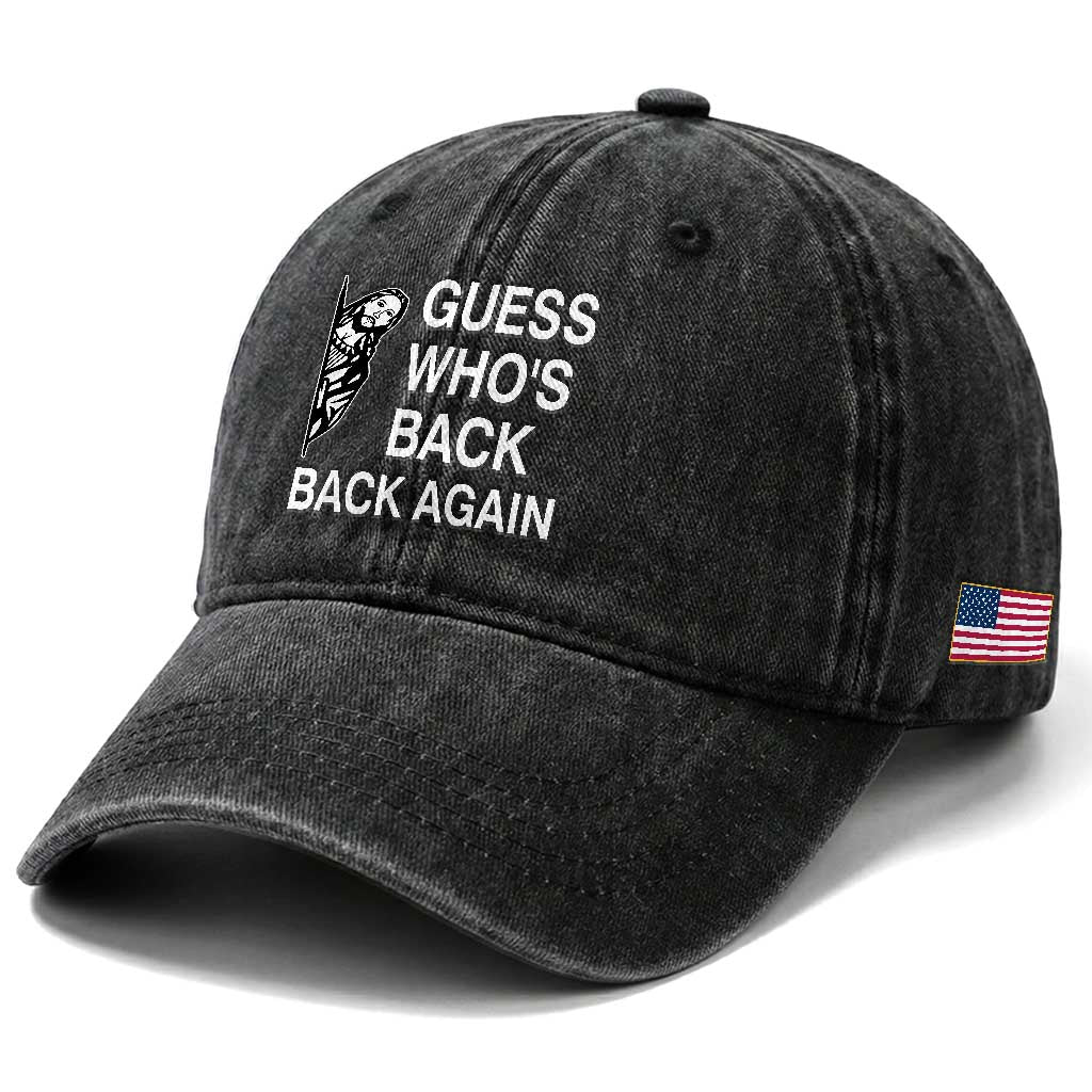 Guess Who's Back Back Again Washed Cotton Baseball Cap Funny Easter Jesus Meme TS14 Print Your Wear
