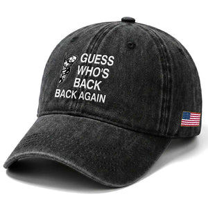 Guess Who's Back Back Again Washed Cotton Baseball Cap Funny Easter Jesus Meme TS14 Print Your Wear