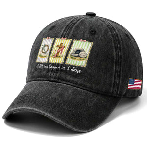 A Lot Can Happen in 3 Days Washed Cotton Baseball Cap Christian Jesus Easter TS14 Print Your Wear